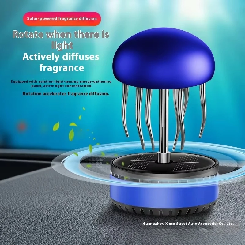 Factory Direct Plastic Solar Jellyfish Car Perfume Rotating Aromatherapy with Lasting Fragrance Creative Design Car Pendulum