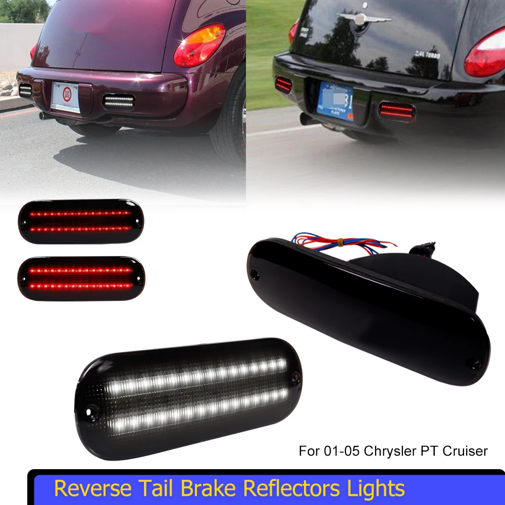 

2x LED Backup Reverse Tail Brake Reflectors Lights For 01-05 Chrysler PT Cruiser