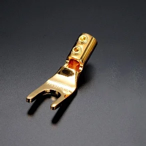 4 Stück/FURUTECH FP201 rhodiniert vergoldet Fever Lautsprecher Lautsprecherkabel Y-Yoke-Stecker