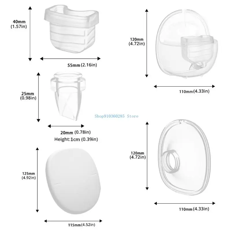 مجموعة ملحقات مضخة الثدي بتصميم 5 في 1 K9FF تتضمن غشاء كأس جامع شفة 24 مم/27 مم لموديلات S18/S21