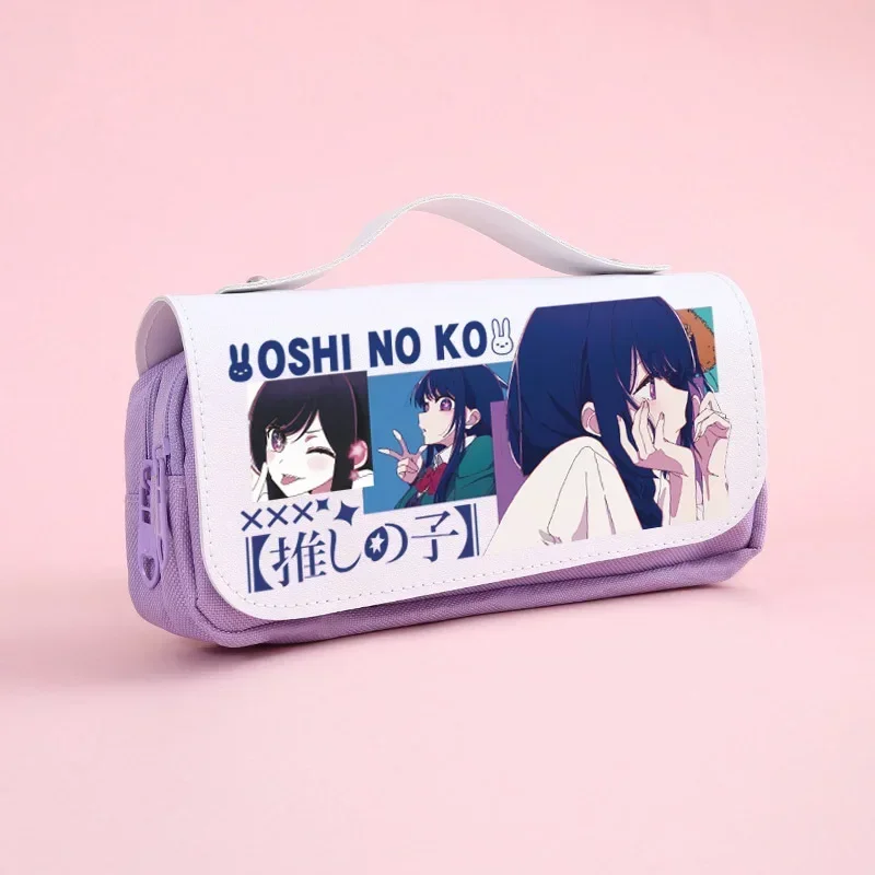 Anime OSHI NO KO Cosplay Hoshino Ai Pencil Bag Cartoon Pencil Case Pen Bags Back To School Supplies Cartoon Pencil Pouch