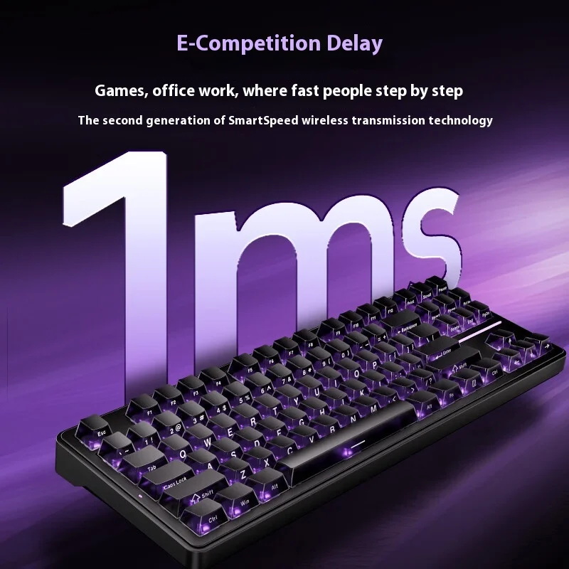 ATK A87 PRO Mechanical Keyboards Tri Mode Wireless Keyboard Custom RGB 12000mAh Low Delay Gasket Gaming Keyboard PC Accessories