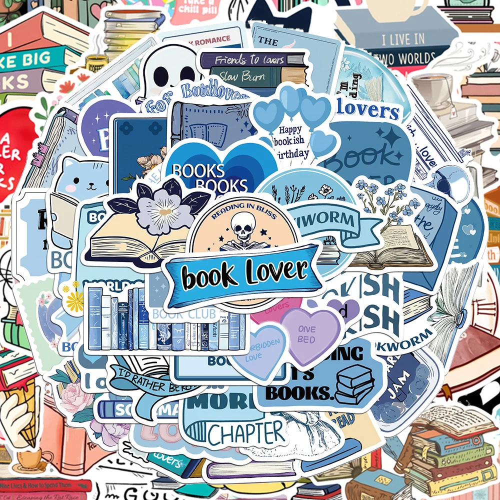 50PCS Lustige Bookish Aufkleber Buch Lesen Cartoon Aufkleber Spielzeug Wasserdicht DIY Schreibwaren Scrapbooking Telefon Dekoration Aufkleber