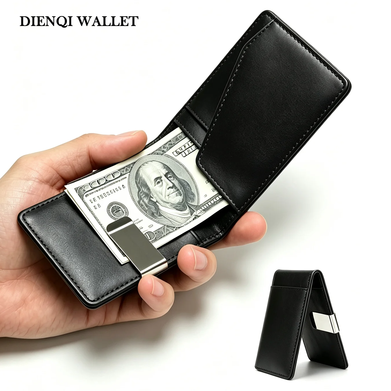 Portefeuille pour hommes avec pince à billets, portefeuille ultra fin, porte-cartes photo, petits portefeuilles, porte-cartes d'identité, porte-cartes de crédit, cadeaux pour homme