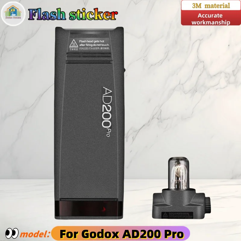 Para adesivo flash godox ad200pro, pele diy, película protetora resistente ao desgaste de alfaiataria de precisão