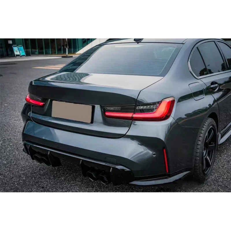 

Unpainted Rear Bumper Assembly Exhaust Pipe Body Kit