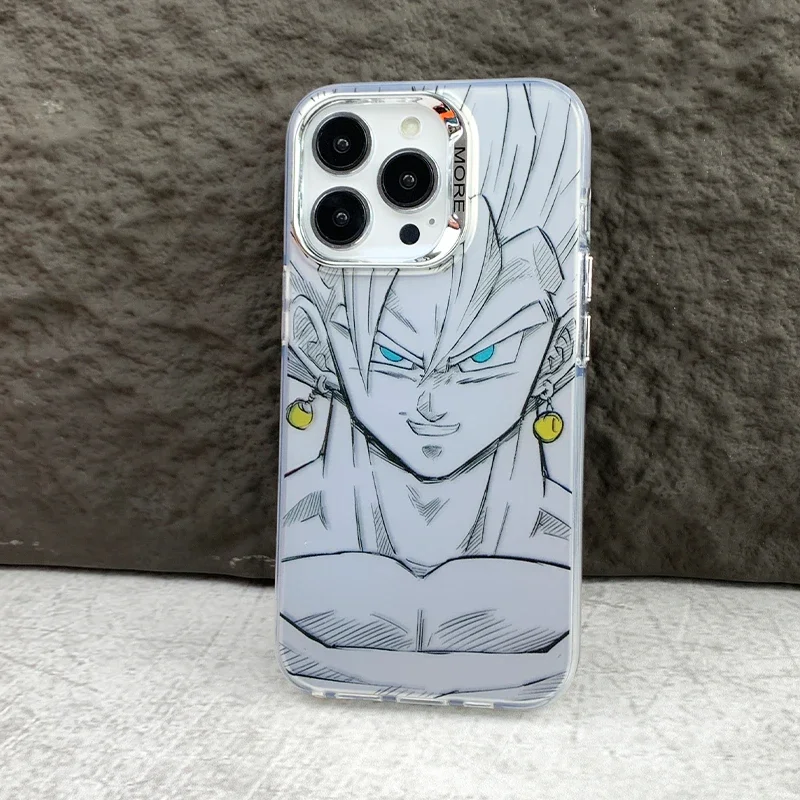 Anime Dragon Ball Cute Goku IPhone Phone Case Silver Plated Boy Creative Simple and Personalized New Anti Drop Protective Cover