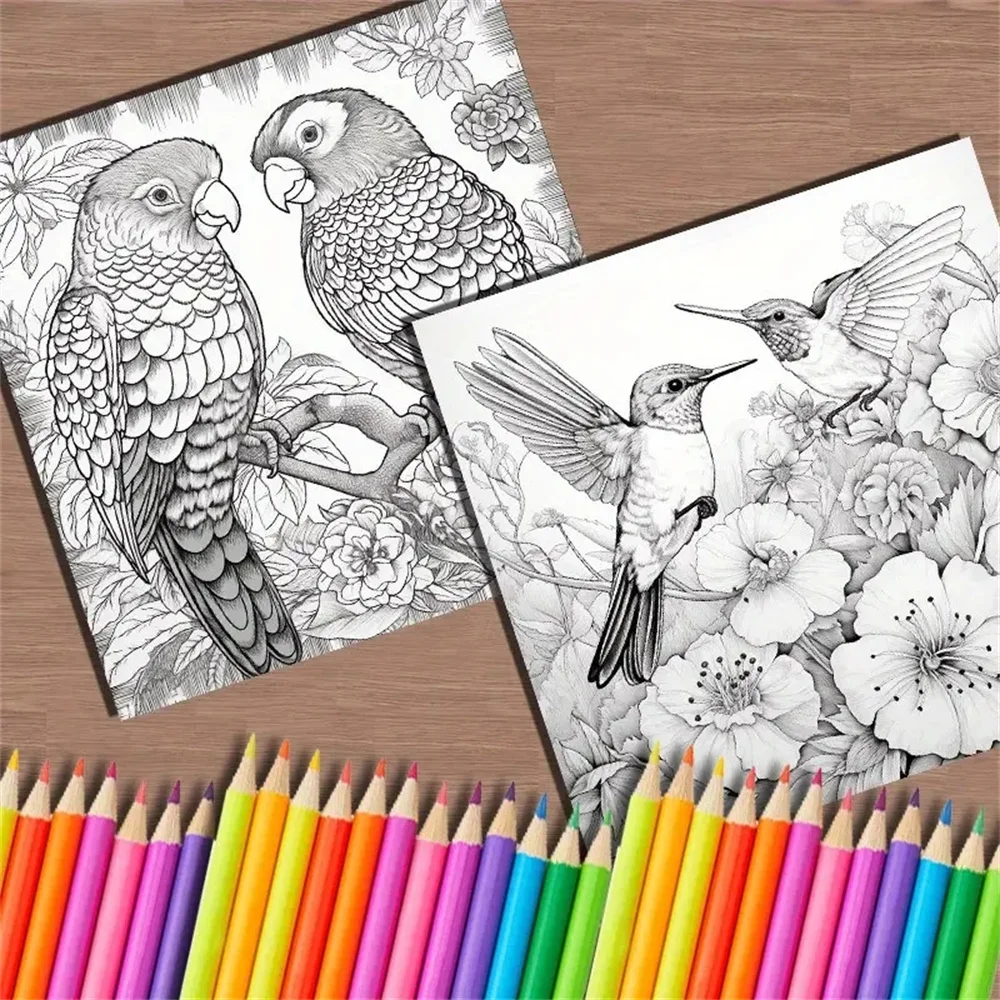 Книга-Раскраска с двойными страницами, 20 страниц