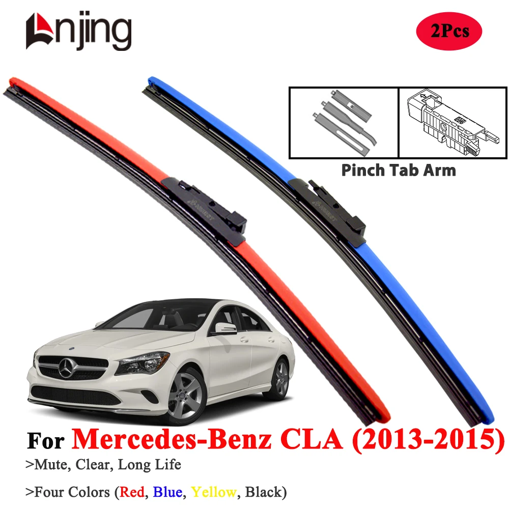 

LNJING Colorful Car Wiper Blade For Mercedes-Benz CLA C117 X117 CLA180 CLA200 CLA250 2013-2015
