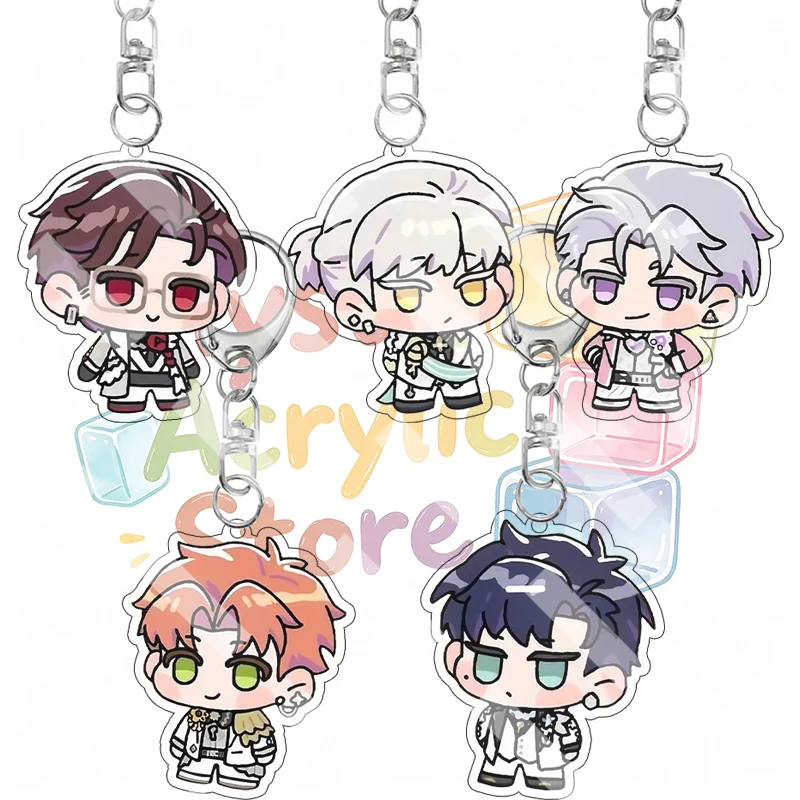 Cartoon Anime Light and Night White Formal Suit Q Version Acrylic Keychain Lu Chen Qi Sili Su Xia Keyring Pendant Fans Gifts Toy
