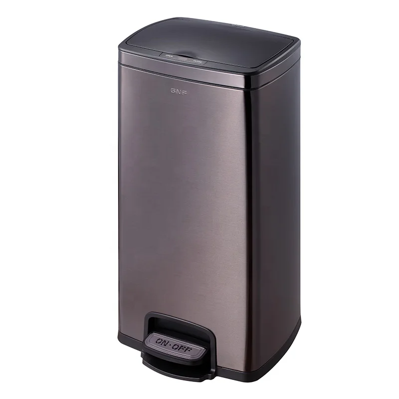 wholesale kitchen bathroom gold self sealing stainless steel pedal motion sensor trash can bin