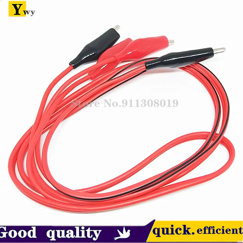 Alligator clip test line 2 lines 4 clips one meter red and black test clip five color repair wire 50cm large, medium and small