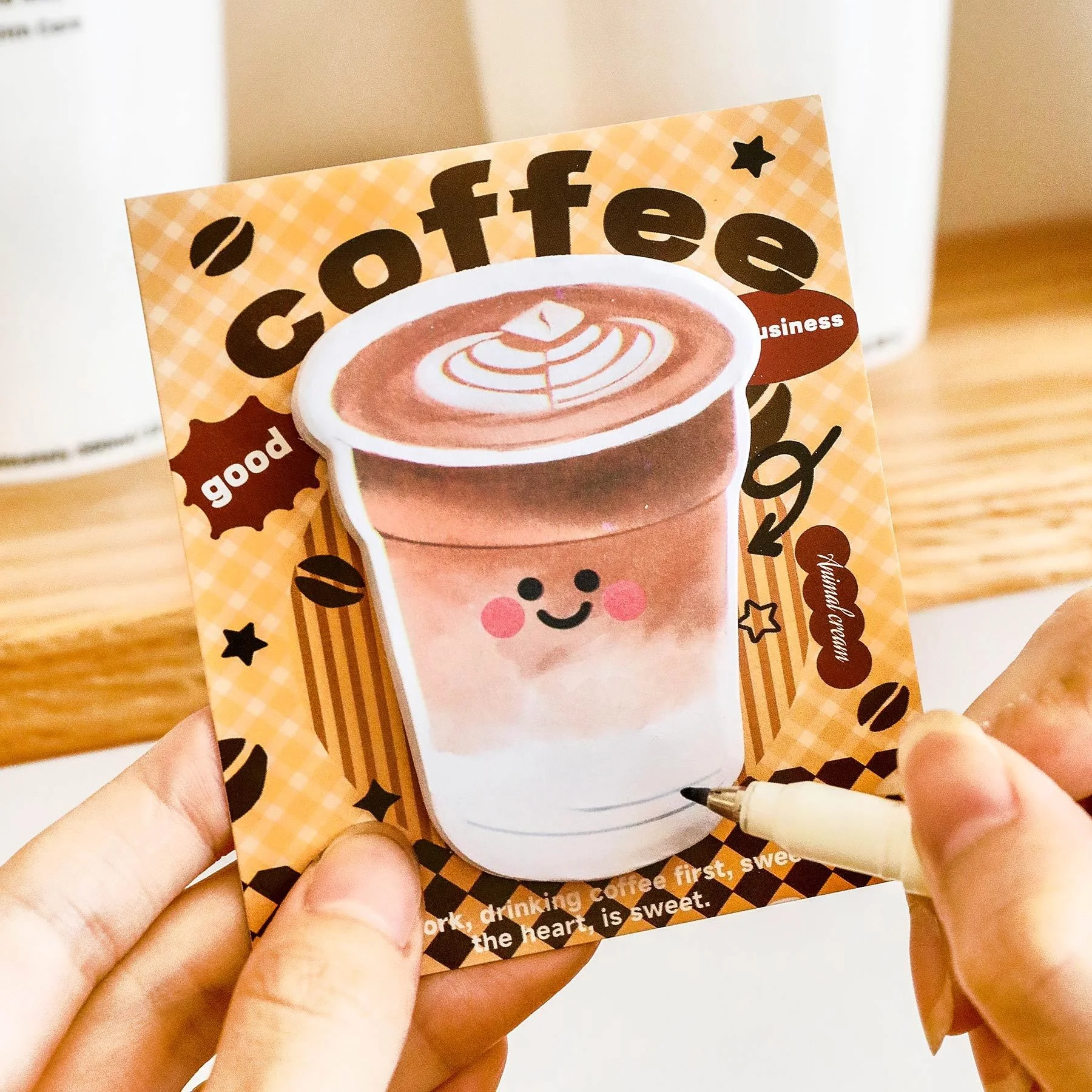 ملاحظات لاصقة لشاي الحليب والقهوة للطلاب، ورق على شكل حرف N لطيف وجديد وقابل لإعادة الاستخدام، ملاحظات قرطاسية للدراسة الكرتونية ذات التصاق قوي