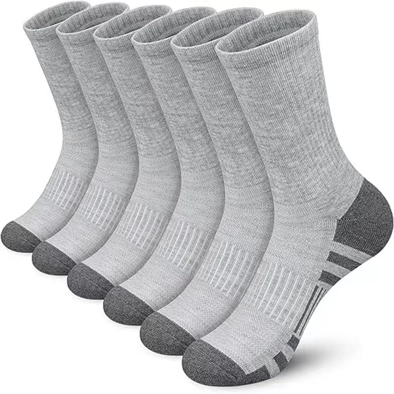 6 Pairs of New Style High-Quality Comfortable Soft Men\'s Outdoor Gym Socks Large Size Ground-Gripping Football Socks