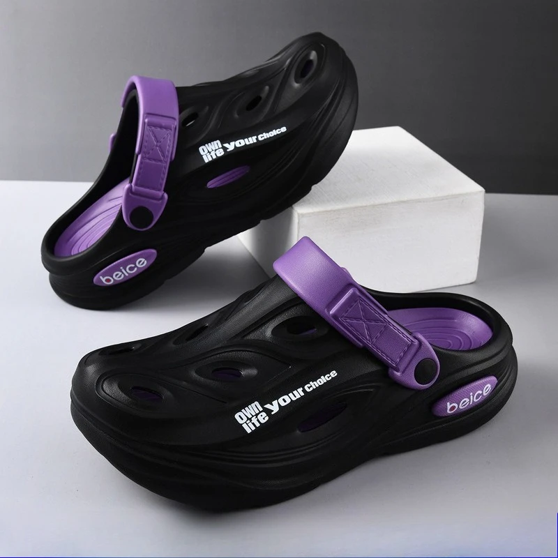 

Men's Barefoot Shoes Summer Anti Slip and Wear Resistant Baotou Beach Accessories Indoor Slippers Thick Soled Sports EVA Sandals