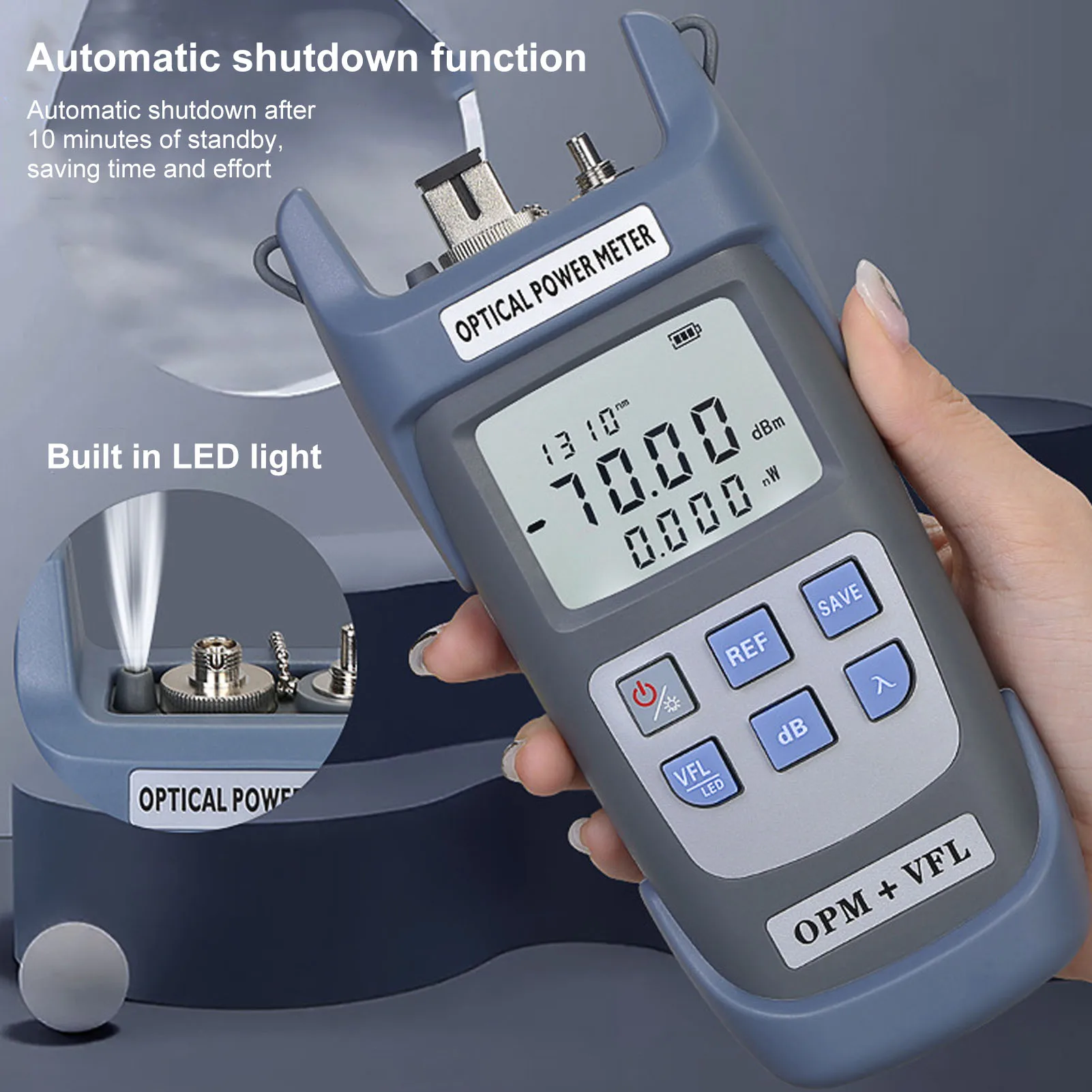 Misuratore di potenza ottica Tester di potenza ottica con distanza di uscita 10MW 10 km ad alta efficienza con tester di luce a LED