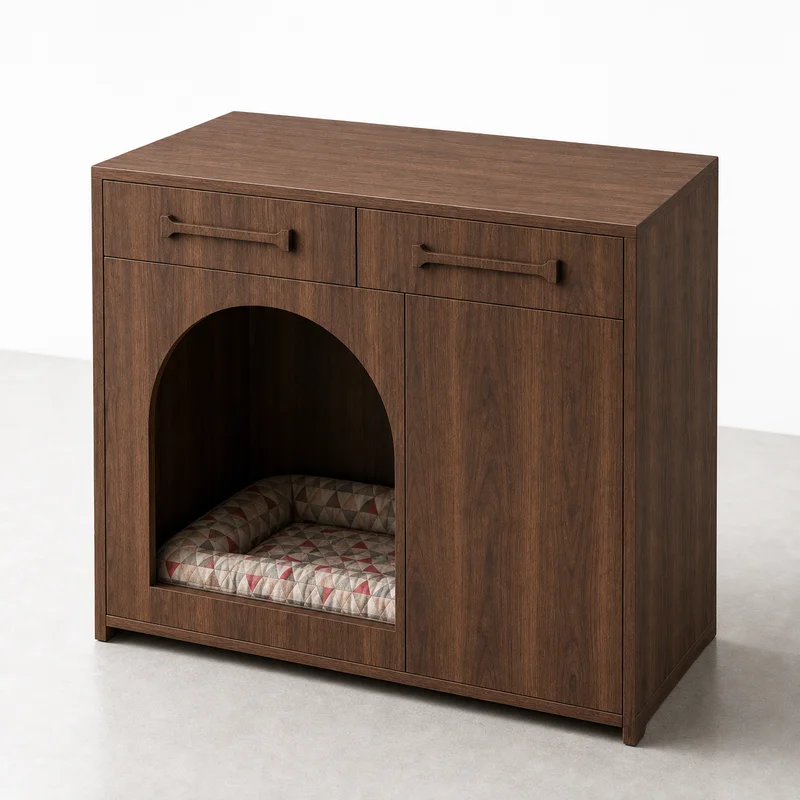 Wooden pet cabinets with cat house beds, cat furniture lockers for indoor cats and small dogs