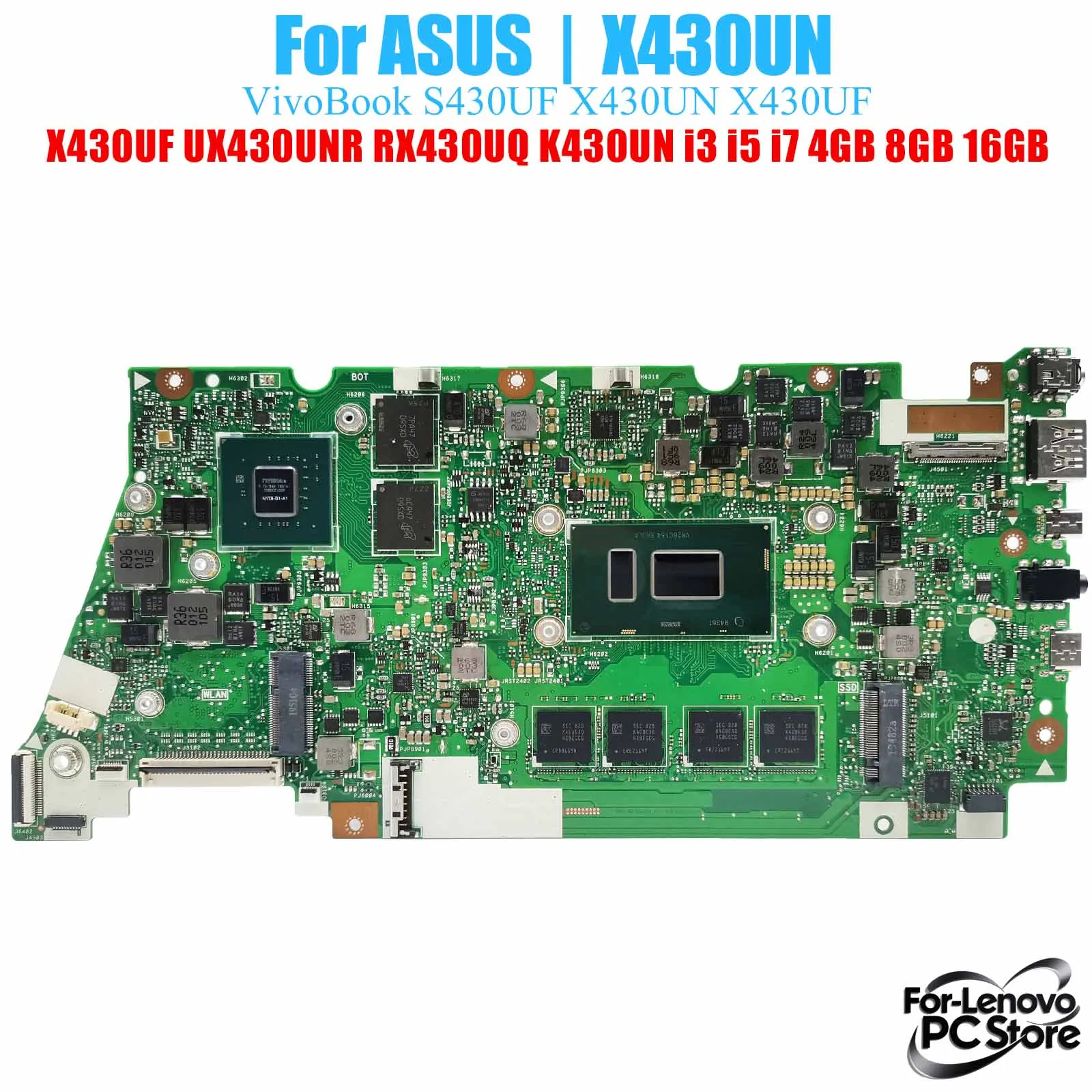 

X430UN For ASUS VivoBook S430UF V430UF K430UN Motherboard UX430U X430UF UX430UNR​ W/CPU Laptop Mainboard