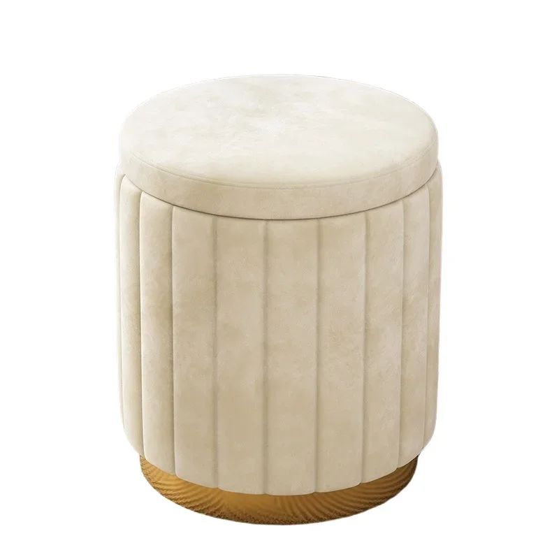 Light Luxury Makeup Stools - Round Stools for Bedrooms Sofas Side Stools Dressing Stool Vanity Chairs Storage Bench