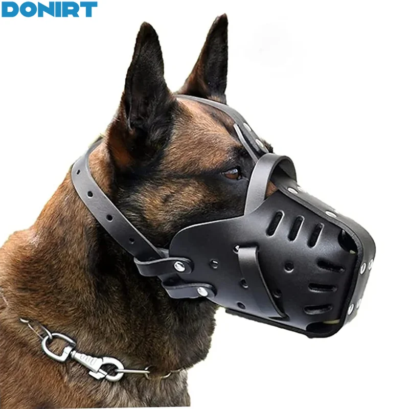 Leather Pet Dog Basket Muzzles, Anti Bite Mouth Cage,Training, Defense Masks for Small and Large Dogs, German Shepherd, Doberman