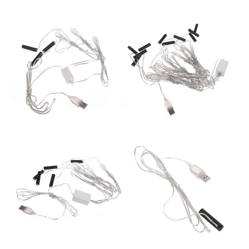 1/3/5/10/10-In-1 USB AAA Batery Battery Eliminadores con conductores para luces árboles Navidad, decoraciones LED