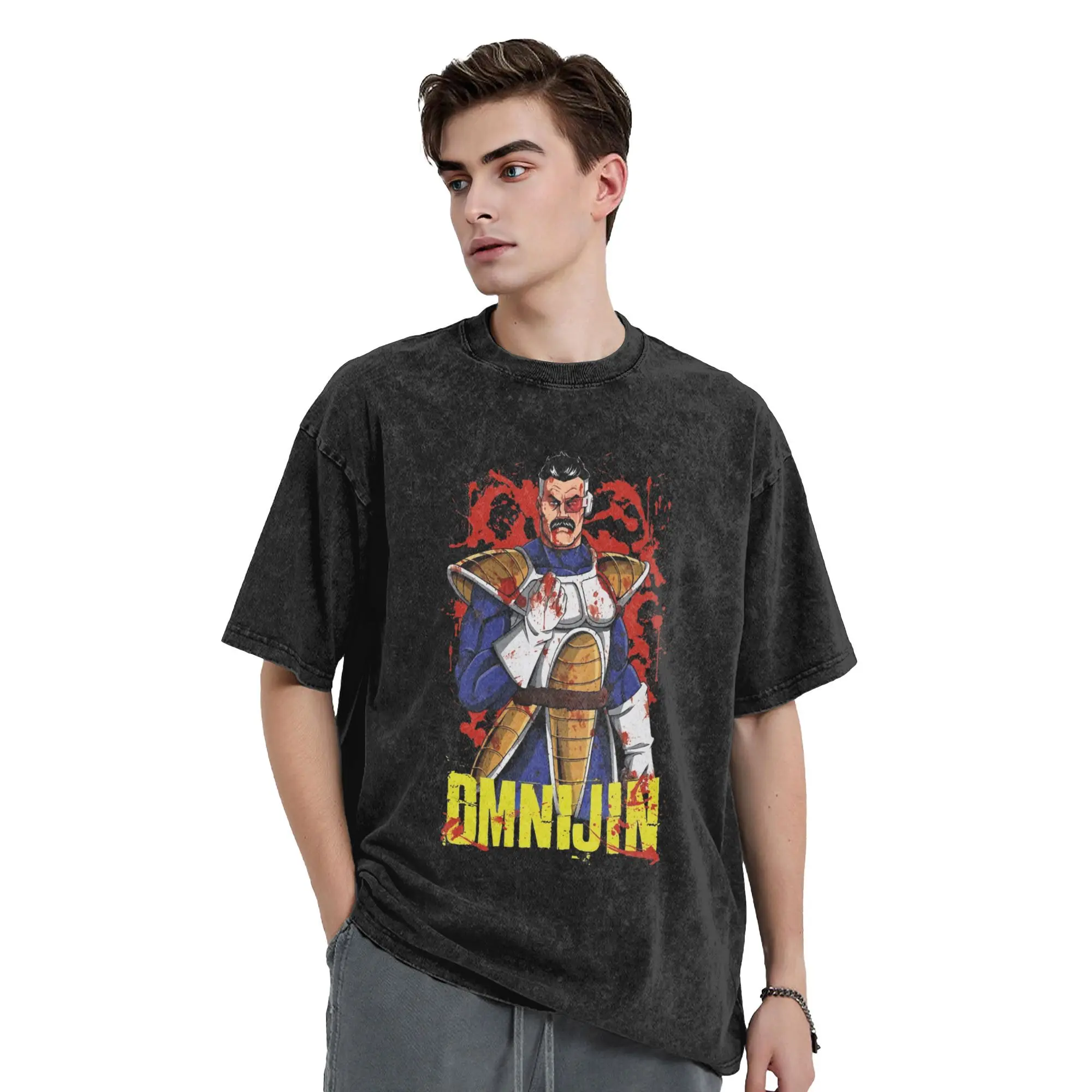 2024 Omniman Saiyajin Invincible Comic Washed T Shirts Outfit Harajuku T-Shirt  for Men Women Tee Shirt