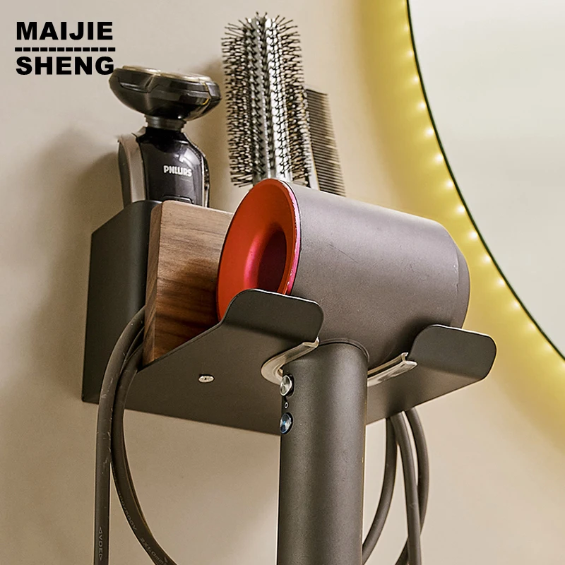 Hair Dryer Holder Wall Dryer Cradle Straightener Stand Hairdryer Organizer Box Toilet Blower Holder Shelf Bathroom Accessories