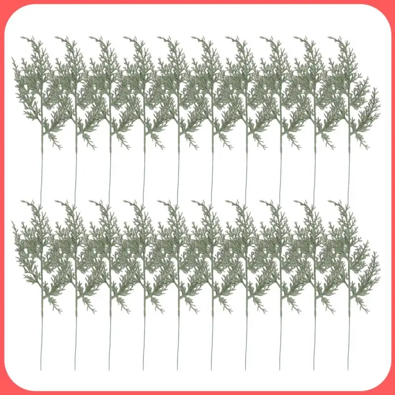 AA89-20PCS Kunstmatige Groene Cipres Boomblad Dennennaald Bladeren Tak Kerst Bruiloft Thuiskantoor Hotel Decoratie