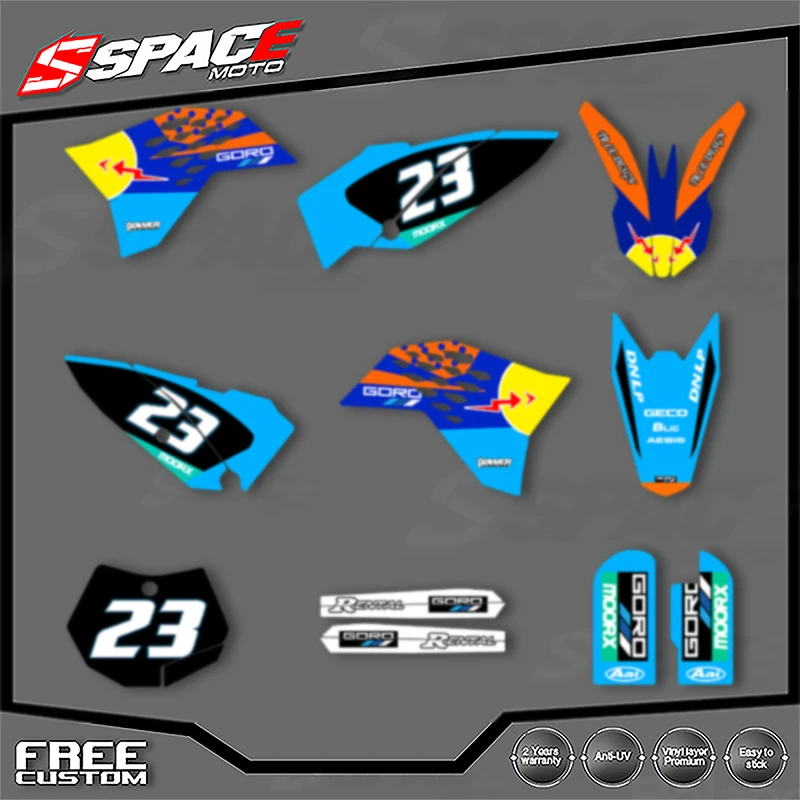 

SPACE изготовленная на заказ мотоциклетная графическая фоновая наклейка для KTM SX SX65 2009 2008 2010 2011 2012 2013 2014 2015 SX 65 комплекты наклеек 02