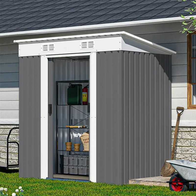 Modern 8FT X 7FT Vertical Outdoor Storage Shed, Garden Shed with With Updated Frame Structure, Tool Sheds for Backyard Garden