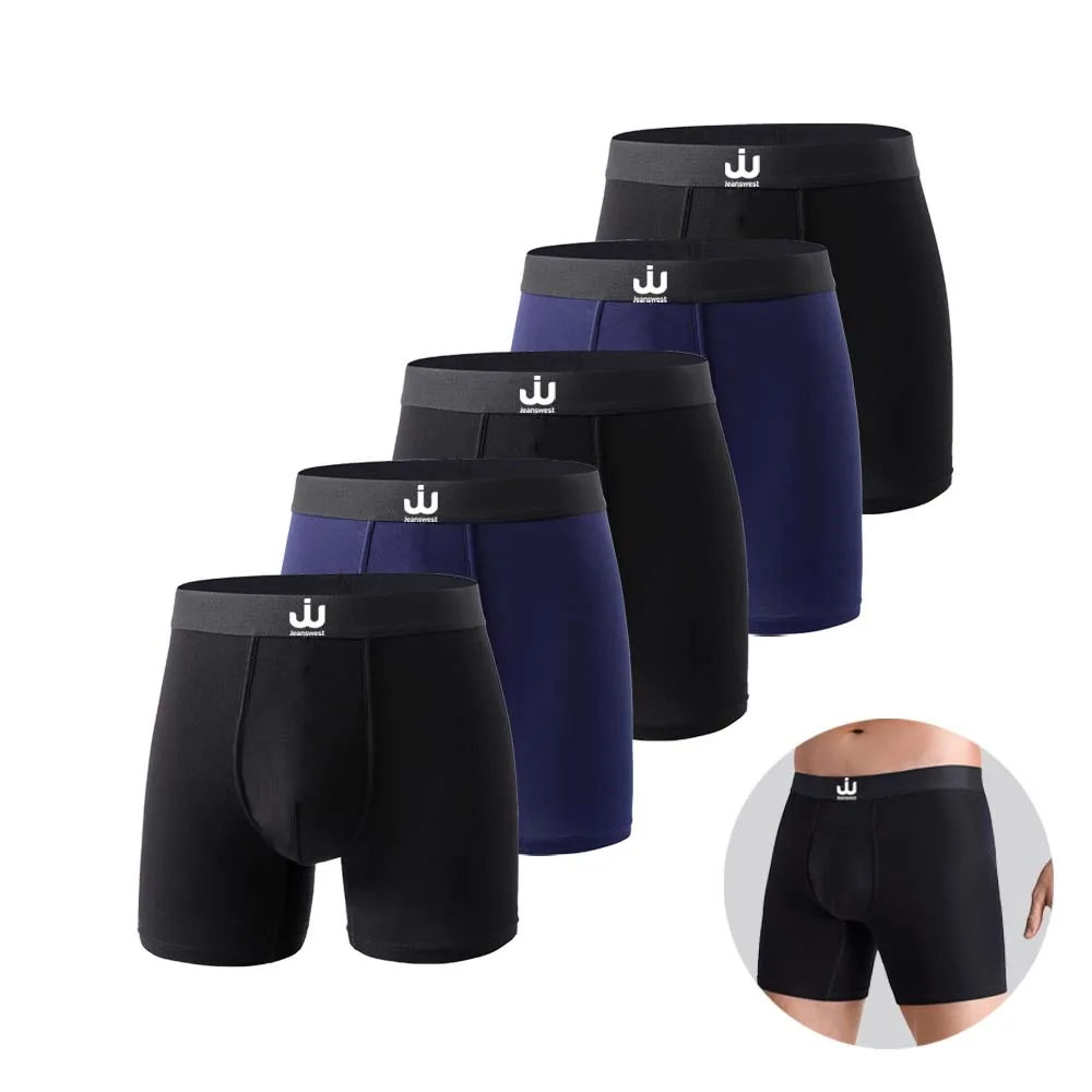 5Pcs Bamboo Viscose Long Boxer for Man Seamless Breathable Man Underwear U Convex Male Underpants High Elasticity Men's Panties