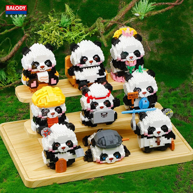 

Genuine BALODY panda building blocks kawaii model creative DIY ornaments educational toys children's birthday gift ornaments