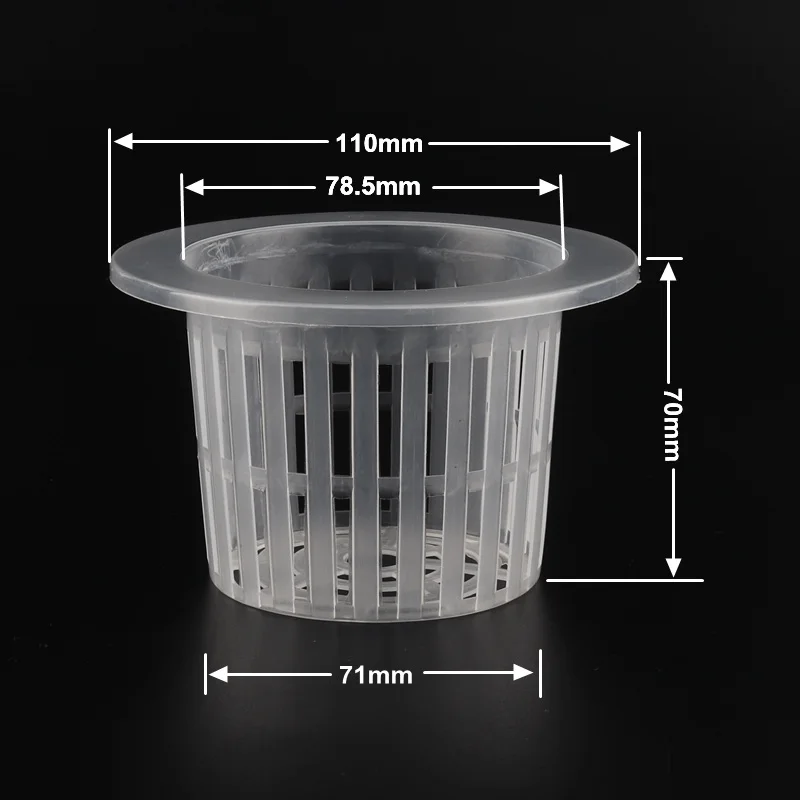 50pcs 78mm Aquaponic Hydroponic Basket Soilless Growing Hydroponic Basket Net Pot Planting Cup NFT Colonization Hydroponic