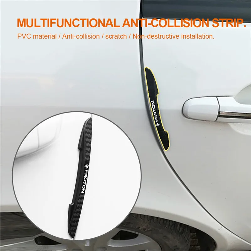 4Pcs Black Car Side Door Edge Guard Bumper Trim Protector Stickers For Hyundai Elantra Tucson Sonata IX35 I30 Solaris Creta Vern