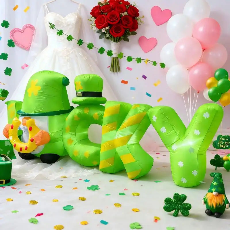 

5,9 футов Lucky Elf День Святого Патрика DIY украшения надувной праздничный декор для двора светодиодный орнамент День Святого Патрика подарок игрушечный декор
