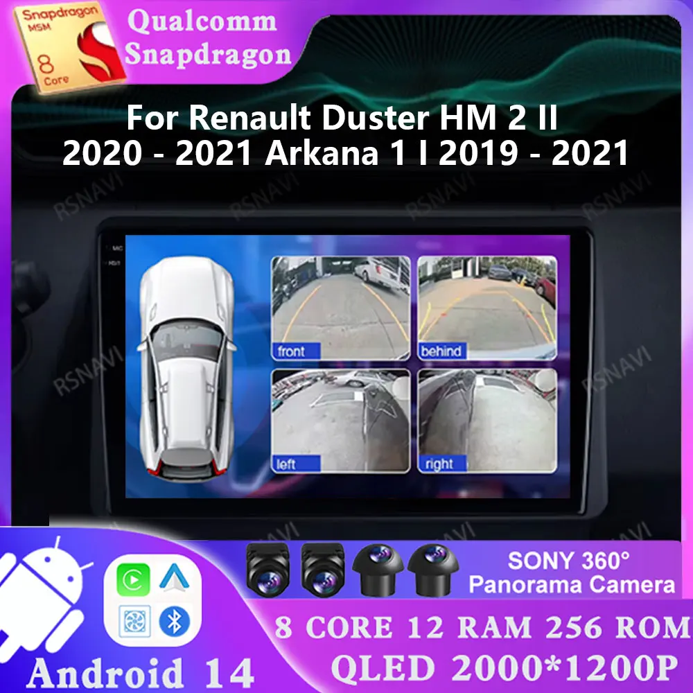 

Android 14 для Renault Duster HM 2 II 2020-2021 Arkana 1 I 2019-2021 Viedo Player Стерео Мультимедиа Qualcomm 4G LTE DVD GPS