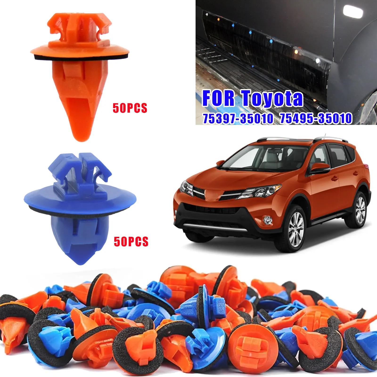 

Wheel Arch Flare Side Body Moulding Strip Trim Clips Fastener 7549535010 7539735010 For Toyota Tacoma RAV4 FJ Cruiser 4Runner