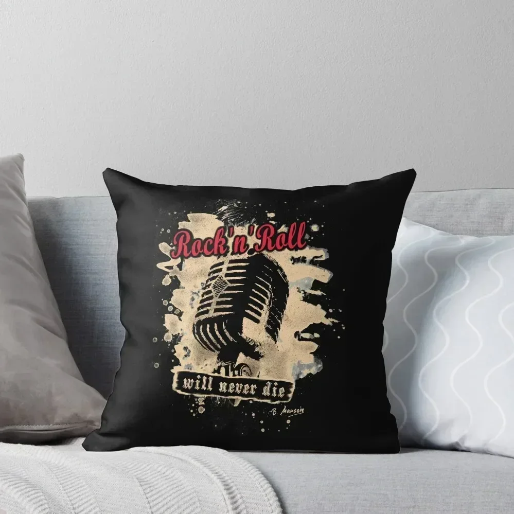 Rock-n-Roll Microphone - red Throw Pillow christmas pillow case Decorative Cushions For Living Room autumn pillowcase pillow