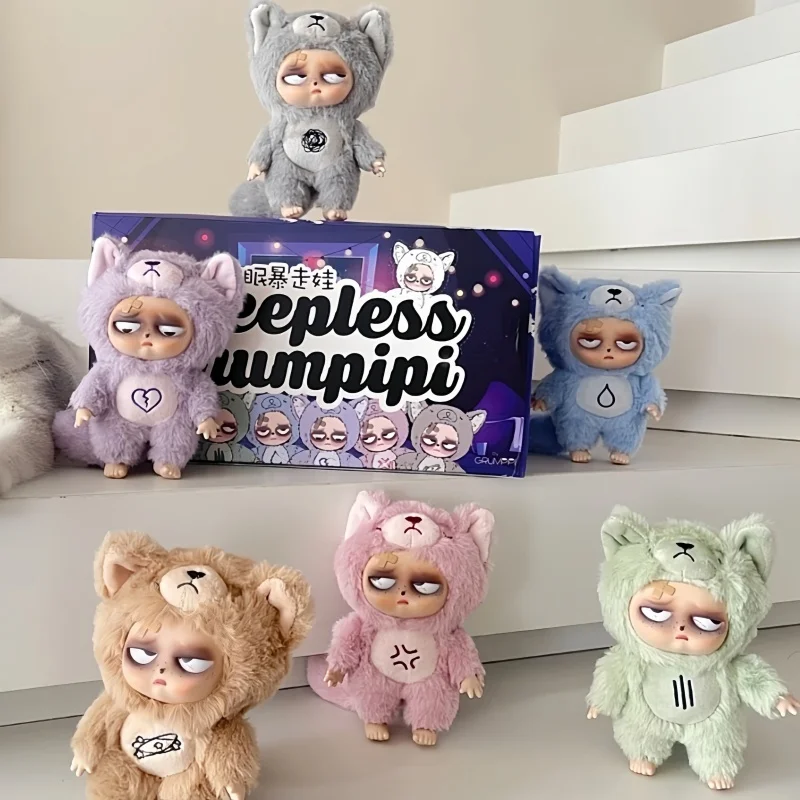 

New Sleep Grumpipi Series Vinyl Face Doll Blind Box Trendy Macaron Color Pendant Bag Collection Model Toy Gift For Children