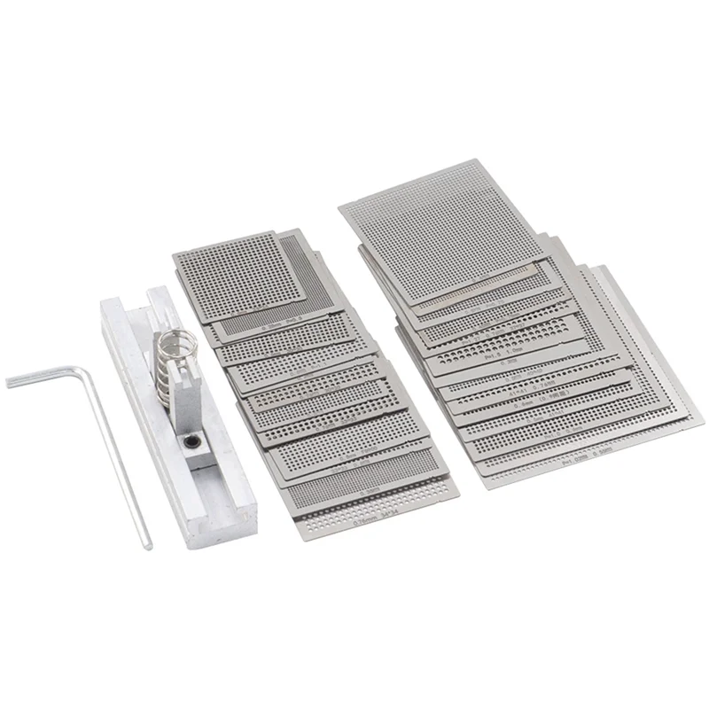 AB11-16Pcs BGA 일반 템플릿 SMT SMD 칩 Rpair 및 쉬운 지원을 위한 범용 직접 가열 스텐실