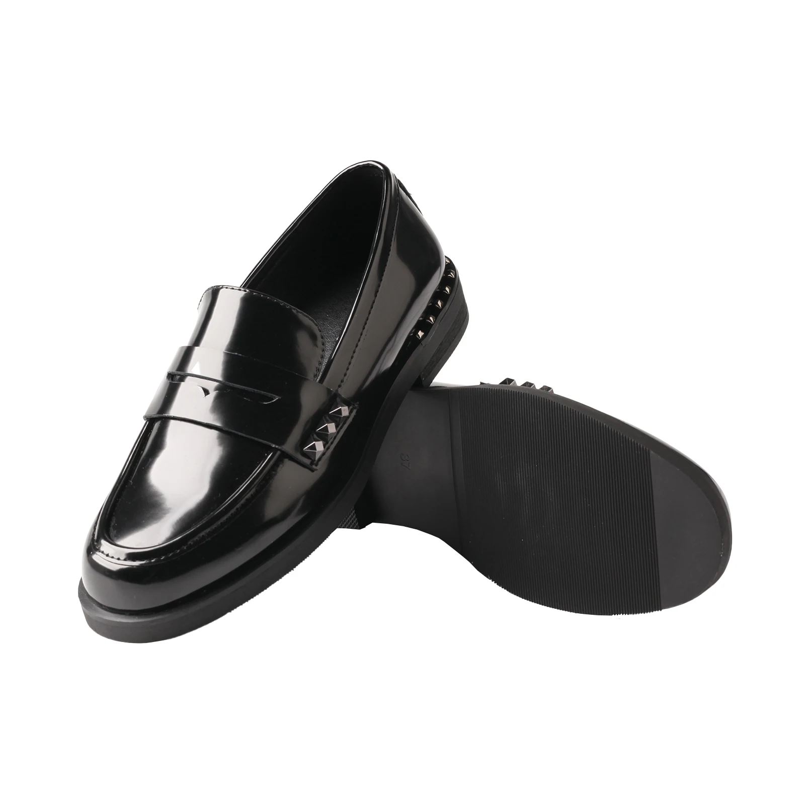 

SHOELAND Women' s Spring Autumn Formal Single Shoes Solid Color Leather Shoes Loafers Low Heeled Commuter Genuine Leather