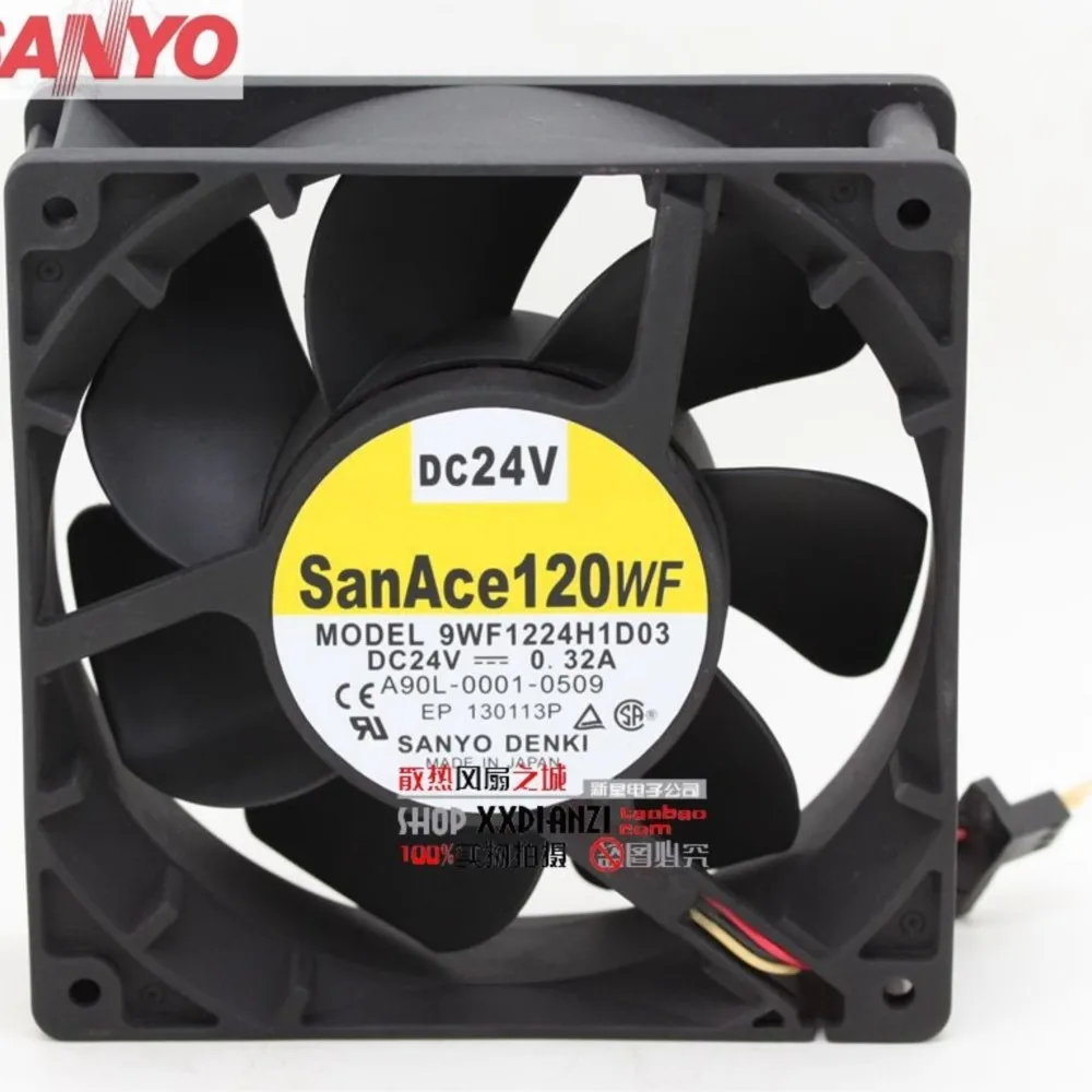 For Sanyo 9WF1224H1D03 12038 12cm 120mm DC 24V 0.32A original gold-plated plug cooling fan