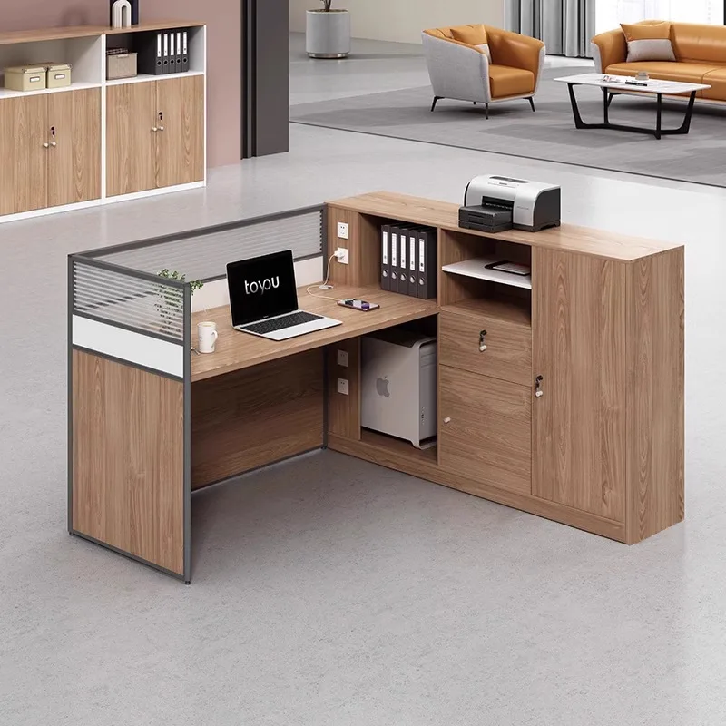 CZ-14 Office Staff Desk with Cabinet Finance Desk Staff 46 Double Seat Screen Card Seat Table and Chair