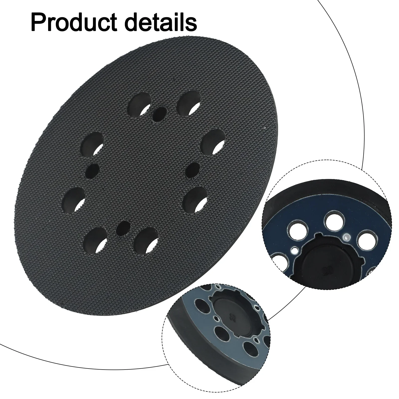 

For Home Improvement Replacement Sander Pad 5 Efficient Dust Collection High-Density Hook High-Quality Material