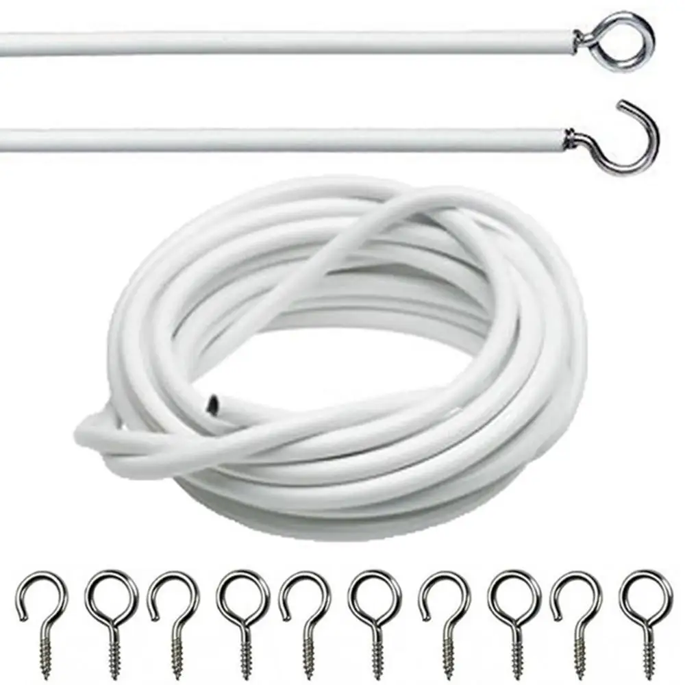 3/4/5m With Hooks And Eyes For Caravans Boats Line Expanding Cable Net Curtain Wire Spring Cord