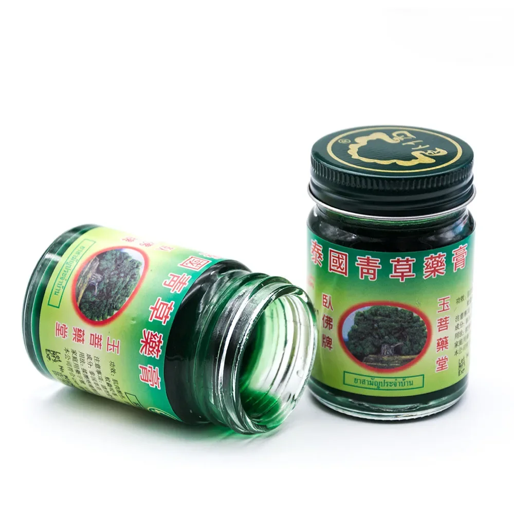 50g/pc Thailand Green Herbal Cream Cold Headache Balm Pain Ointment Refresh Oneself Influenza Cold Headache Dizziness Summe