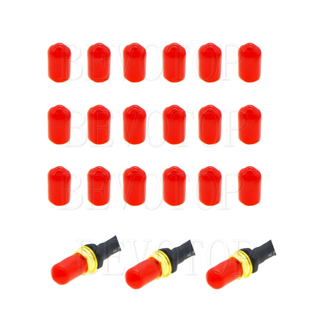 100pcs/Lot 6mm ϕ6 Protective Cover Rubber Covers Dust Cap Red for SMA Female Connector or Metal Tubes