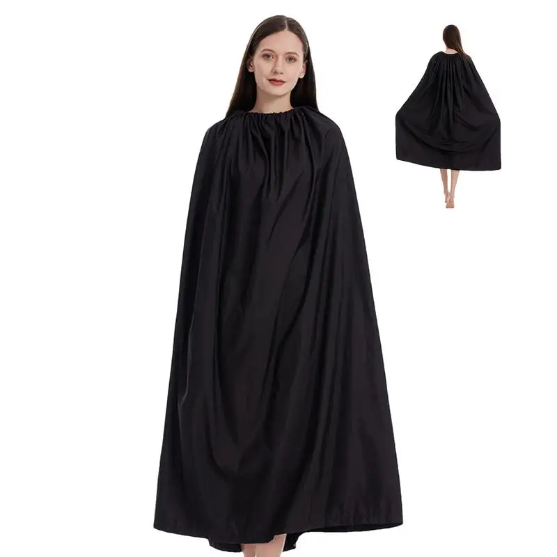 

Surf Changing Poncho 3.94ft Surf Robe Adjustable Round Collar Swim Poncho Dressing Room Privacy Shelter Portable Black Cape