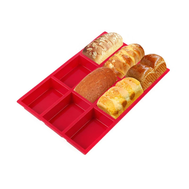 Silicone Baking Mold 9 Cavity Mini Loaf Pan Browine Cake Mold Rectangle Cornbread Muffin Baking Pan French Toast Chocolate Mould