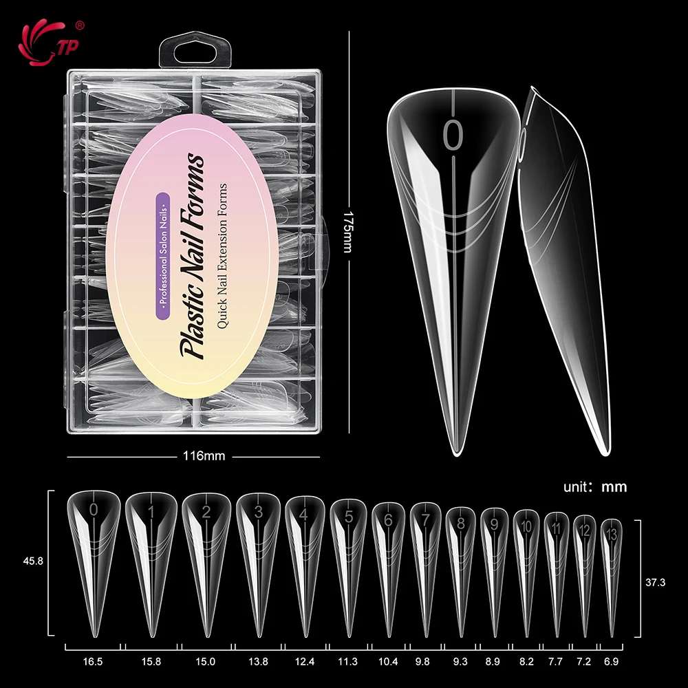 TP 140 قطعة/صندوق واضح الأظافر شكل مزدوج الاكريليك الأظافر كاذبة نصائح بولي تمديد هلام قوالب مسمار العلوي تمديد نظام أدوات مانيكير #5